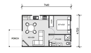 1 bedroom granny flat plans