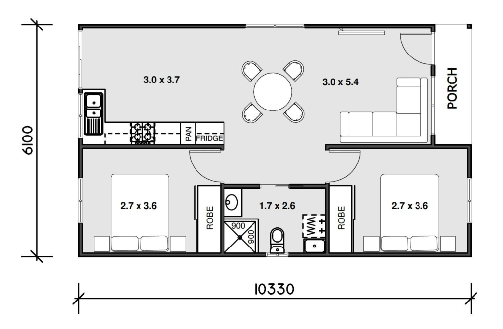 granny flat plans 2 bedroom