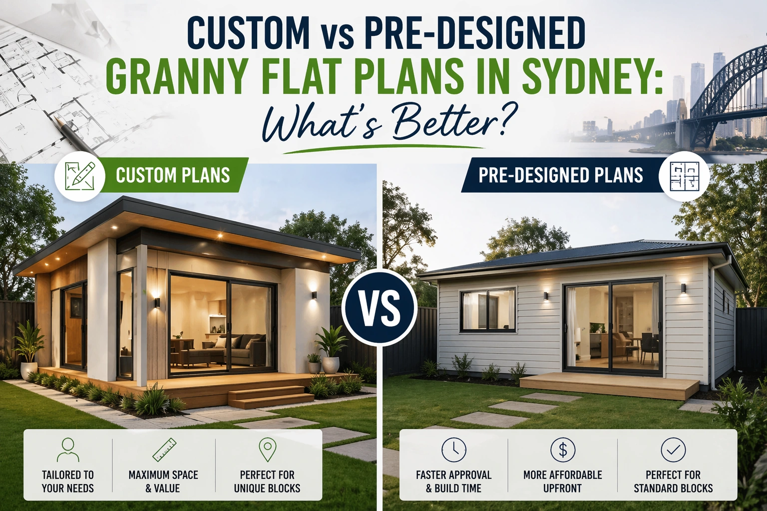 Custom vs Pre-Designed Granny Flat Plans in Sydney: What’s Better?