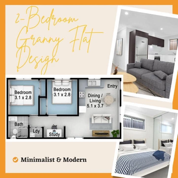 2 Bedroom Granny Flat Floor Plans